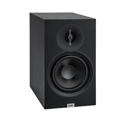 ELAC Debut 3.0 DB63-BK Bookshelf Speakers, Black Ash (Pair) - 1” Aluminum Dome Tweeter & 6.5” Aramid Fiber Woofer - 2-Way Bass Reflex - 42Hz to 38KHz Response image 1