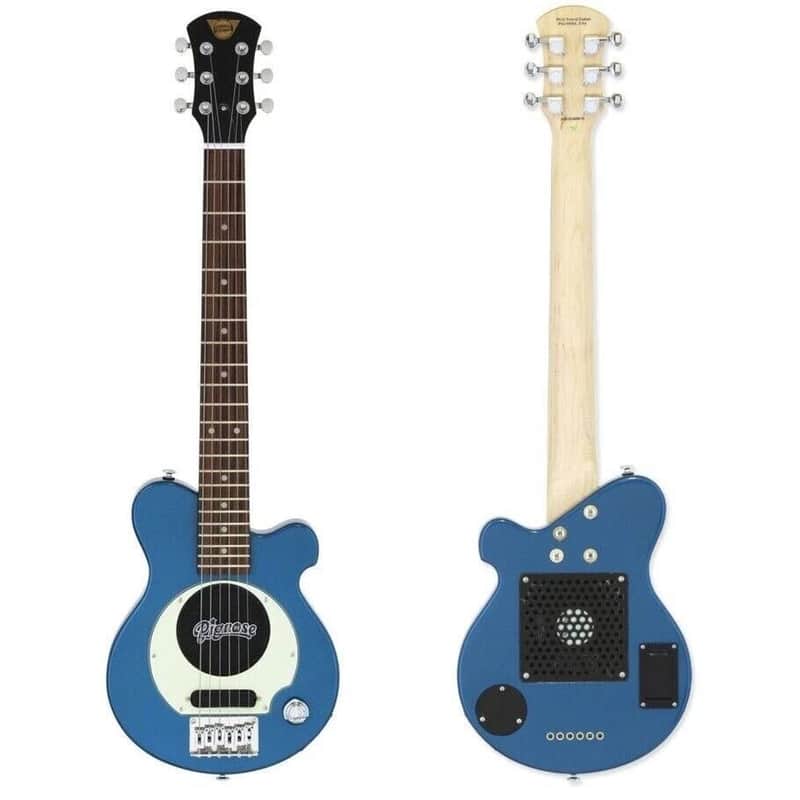 Pignose PGG-200-MBL Basswood Body Bolt-On Maple Neck Mini/Travel Built-In Amp 6-String Electric Guitar w/Gig Bag image 1