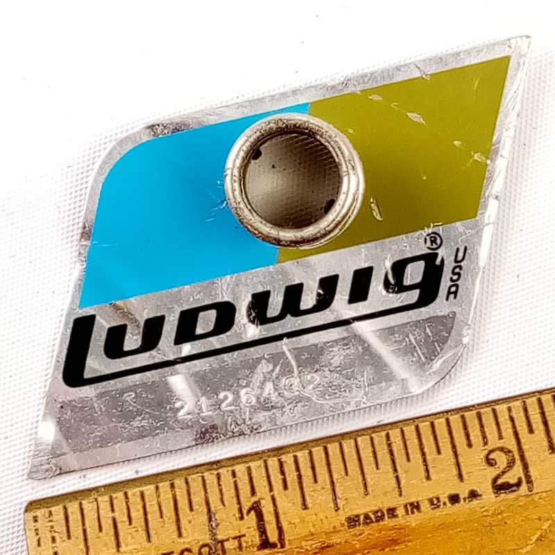 Ludwig Pointy Blue/Olive Badge #2126432 1981 Snare/Tom/Bass Drum +OG Grommet B/O image 1