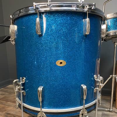 VINTAGE Slingerland Be-Bop Combo Turquoise Sparkle Cocktail Kit image 3