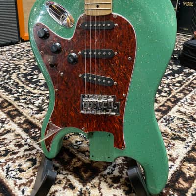 Flipped ?-Style Guitar Seafoam Green Sparkle Finish image 1