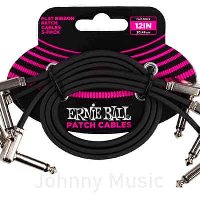 12” Flat Ribbon Patch Cable Multiple Shielding Low-Profile Low-Noise 3-Pack - Black image 1