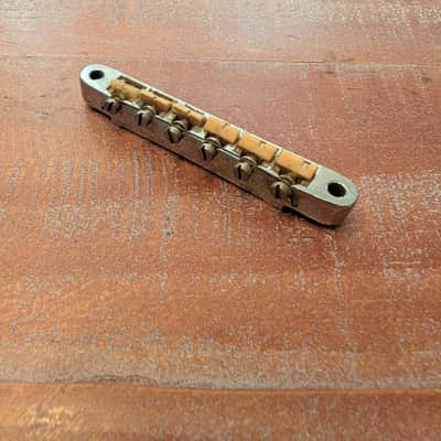 Gibson ABR-1 Nylon Saddle Guitar Bridge Vintage 1960s Chrome Very Clean! image 1