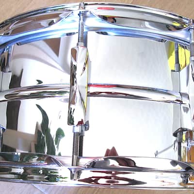 14" x 6.5" Premier 10-Lug Steel Beaded Shell Snare Drum - Vintage image 2