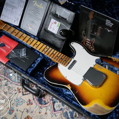 2022 Fender Custom Shop 65' Tele Custom Heavy Relic 3 Tone Sunburst image 1