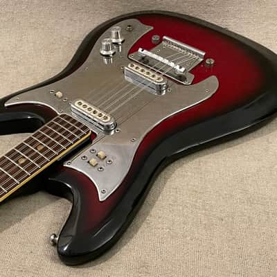 1960’s Unbranded Sekova Mentor 12 String Guitar Variant Redburst Hockey Stick Headstock Electric XII MIJ Japan Rare / VIDEO image 8