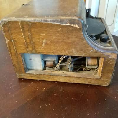 Sound Scriber Rare Vintage Record Cutting Lathe small tube amp Soundscriber 1930s-1940s - stained wood image 4