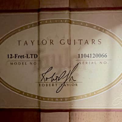 Taylor Spring Limited Edition 12-Fret Grand Concert Acoustic-Electric Guitar 2010 - Natural image 7