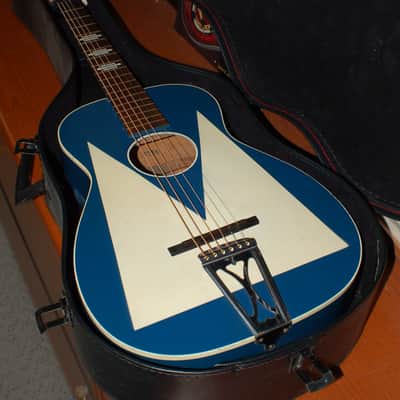 1955 Stella Harmony Sundale Pacific Blue White Pro Neck Reset Plays Great Softshell Case image 10