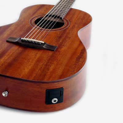 Teton STP103ENT 103 Series Parlor Body Shape African Solid Mahogany Top Mahogany Neck 6-String Acoustic-Electric Guitar image 1
