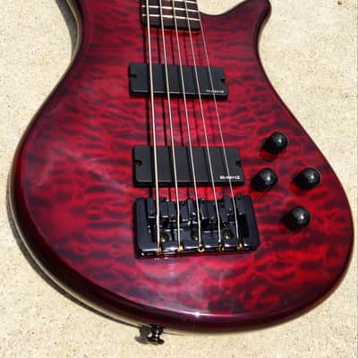 Spector Q5 Pro 5 String Bass guitar active preamp EMG quilt maple GORGEOUS quilt maple top image 1