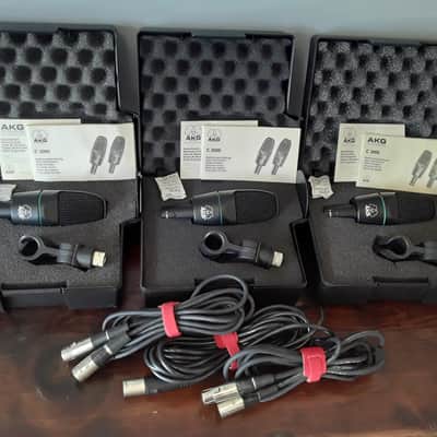 *Vintage* AKG Dual Diaphragm Capsule Condenser Mic's Lot from 1990's Era with Stand Clips, Storage Cases & Cables Included image 2