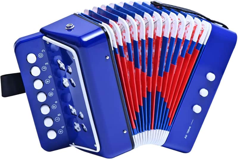 Kids Accordion 10 keys Button Accordian,Musical Toy Instrument,Mini Accordion for Children Beginners (Blue) image 1