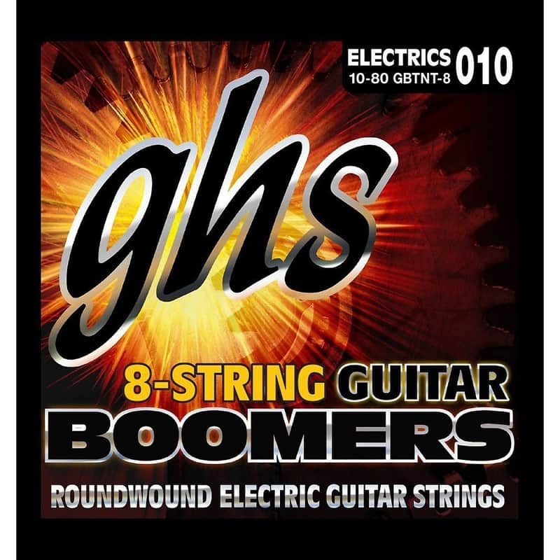 GHS GBTNT-8 Boomers 8-String Electric Guitar Strings - Thin/Thick (10-80) image 1