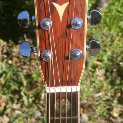 1975 Yairi YW-600 Dreadnought Guitar New Jacaranda Natural+Vintage Flight Case image 6