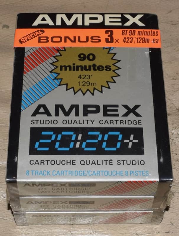 Ampex 20/20 Studio Quality Cartridge 90 Minutes Sealed (X3) image 1