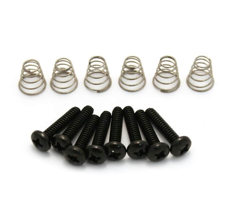 GS-0007-003 Black Pickup And Switch Mounting Screws W/Springs For USA Strat® image 1