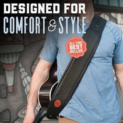 Levy's MSS2-4-BLK Signature Series 4.5" Garment Leather Bass Guitar Strap with Heavy Padding - Black image 8