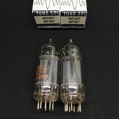 MATCHED PAIR TUNG SOL 6CG7 6FQ7 Vintage Audio VACUUM TUBES Tested 10.9392 image 1