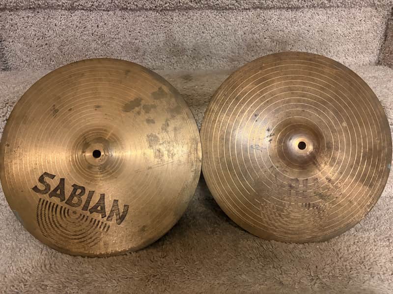 Sabian 13" B8 Hi-Hat Cymbals (Pair) 1990 - 2010 - Natural image 1