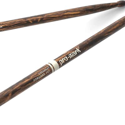 ProMark Classic Forward 747 Drumsticks - FireGrain Lacquer Finish, Oval Wood Tip image 1
