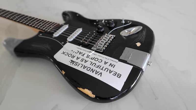 Kurt Cobain Vandalism Strat Replica (Relic) Nirvana Squier | Reverb