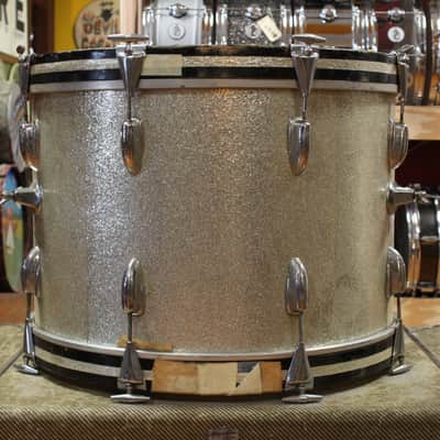 1970s Slingerland Gene Krupa Deluxe Outfit in Sparkling Silver Pearl 14x20 9x13 16x16 image 5