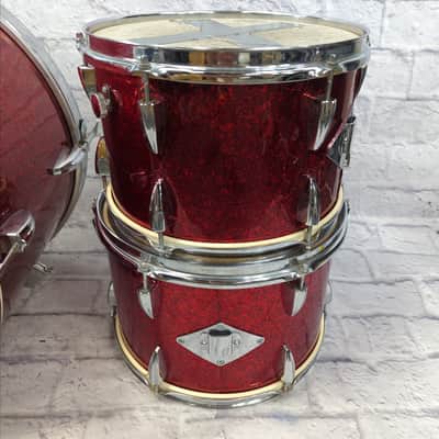 Apollo 3pc Red Sparkle MIJ 1960s Drum Set image 6