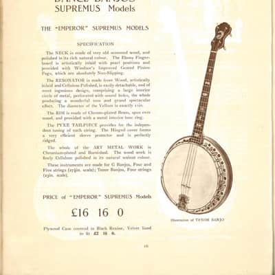 1930s WINDSOR EMPEROR SUPREMUS 5-STRING BANJO image 25