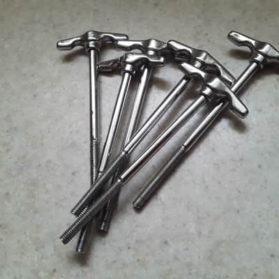 Pearl Vintage Chrome Bass Drum T Rods Lot from 1970's Era - (Very Clean) image 3