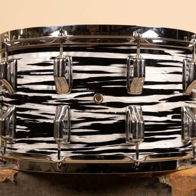 Vintage Newsound 8x14 White Tiger Pearl Snare Drum image 1