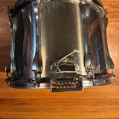 Ludwig 14x10 Stainless Steel Marching Snare Drum 1970s - Steel image 11