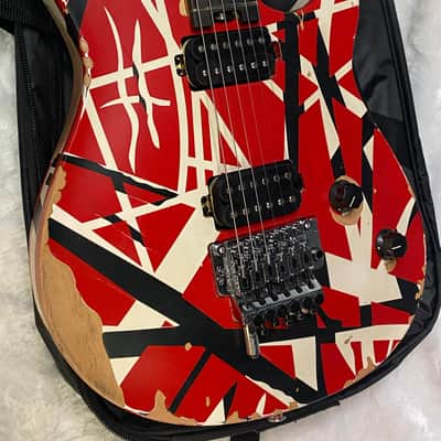 NEW ! EVH Limited Edition Wolfgang Special Striped Series - Ebony Fingerboard, Red, Black, White, Aged - 8lbs - Authorized Dealer - G07159 image 5