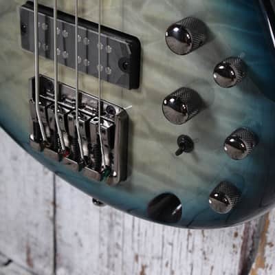 Ibanez SR400EQM 4 String Electric Bass Guitar Stained Cosmic Blue Starburst image 4