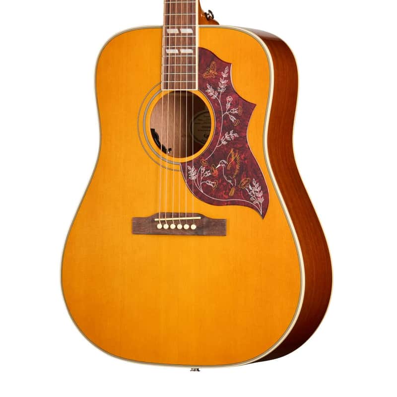 Epiphone Hummingbird Studio Acoustic-Electric Guitar w/ Gig Bag - Antique Natural image 1