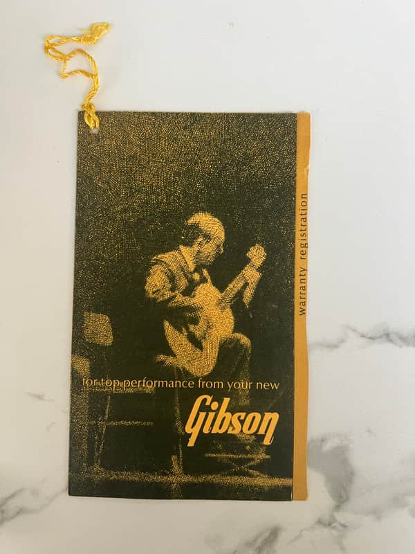 1960’s Gibson Country Western Hang Tag Vintage Collector Case Candy Instructions Warranty Manual image 1