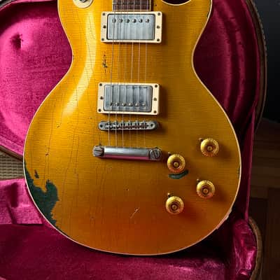 2017 Gibson Les Paul Standard Heavy Aged Gold over Green PSL image 3