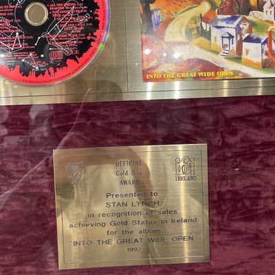 Stan Lynch Tom Petty and The Heartbreakers, Ireland, Into The Great Wide Open, Gold Record (#14) image 3