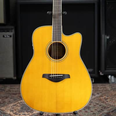 Yamaha FGC-TA Transacoustic Cutaway Acoustic/Electric Guitar - Vintage Tint image 3