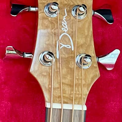 Dean EQABA-GN Exotica Quilt Ash Acoustic Bass with Aphex Electronics 2010s - Gloss Natural image 4
