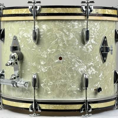 Gretsch 20/13/16/6.5x14" 1951 Round Badge 3-Ply Drum Set - White Marine Pearl image 9