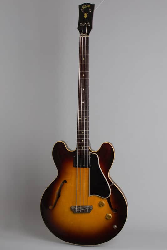 Gibson  EB-2 Electric Bass Guitar (1958), ser. #A-28818, original brown hard shell case. image 1