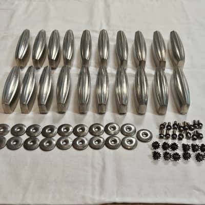 Vintage 1935-48 Slingerland Radio King Bass Drum Streamline Lug Set (20) Nickel NOB 3" Chicago USA image 2