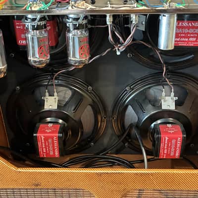 FENDER '59 BASSMAN - HANDWIRED by GEORGE ALESSANDRO - CUSTOM BUILT RELIC'D TWEED CABINET by ARMADILLO AMP WORKS image 16