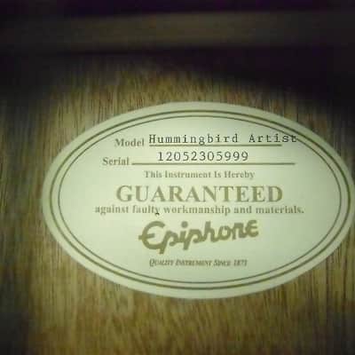 Epiphone Humingbird Artist Custom Shop Limited Edition Red Mahogany image 7