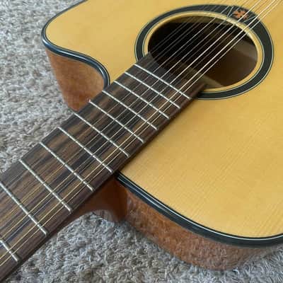 LAG 12 String Acoustic Electric Guitar, Mahogany Spruce Body, Rosewood Fingerboard Neck image 10