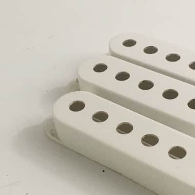 3 Genuine Fender Pure Vintage Strat Pickup Covers Electric Light NOS Relic White USA Made image 7