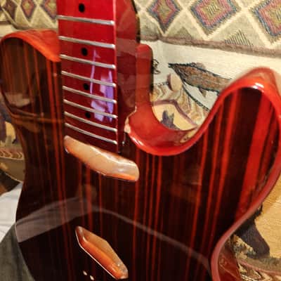 Telecaster Style Zebra Wood Top and Mahogany Neck and Body image 5