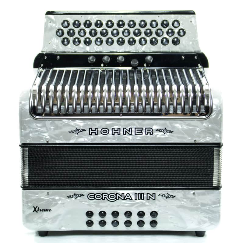 Hohner Corona III N Xtreme FBbEb Accordion White image 1