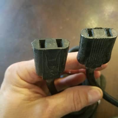 ONE (1) Royal or GIWW Original Electric Power Cord 1950s Black Rubber image 1